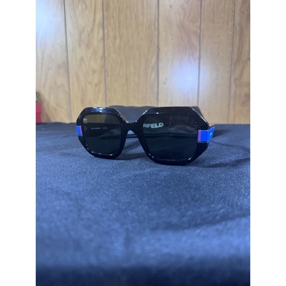 Karl Lagerfeld KL6124S Black With Blue/Purple Accents Sunglasses 53-22-145‎